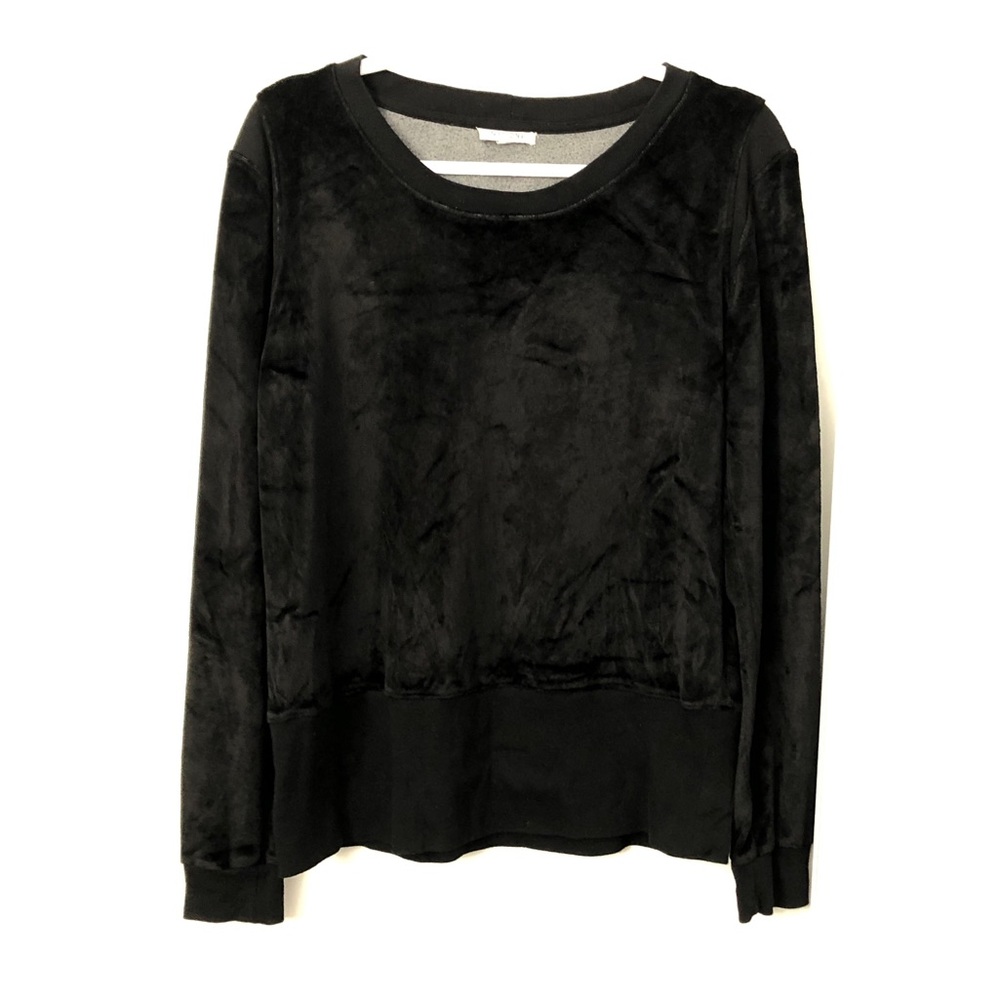 Nation by Jen Menchaca Velvet Black Long Sleeve Crew Neck